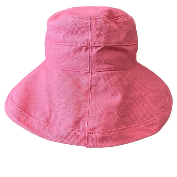 Scala Coral Pink Cotton Wide Brim UPF 50 Adjustable Bucket Sun Hat main image 4